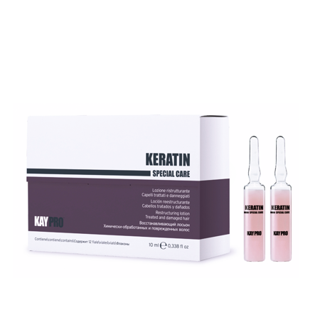 KAYPRO Restructuring Lotion with Keratin – Treated and Damaged Hair – 12 ampoules x 10 ml